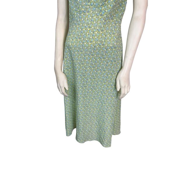 Express Green Sun Dress Y2K 90s Style 5 / 6 Grunge Retro Floral Sundress - Picture 4 of 10